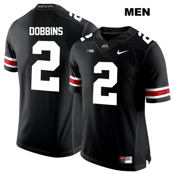 Ohio State Buckeyes Men's J.K. Dobbins #2 White Number Black Authentic Nike College NCAA Stitched Football Jersey FN19A34VR